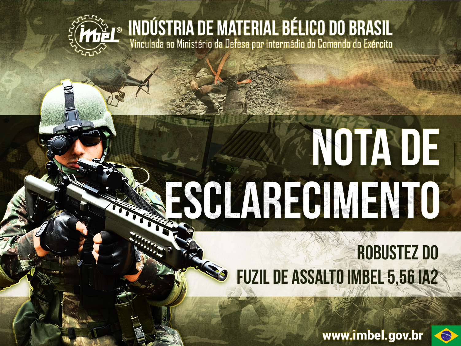 Nota de Esclarecimento - Robustez do Fuzil de Assalto IMBEL 5,56 IA2