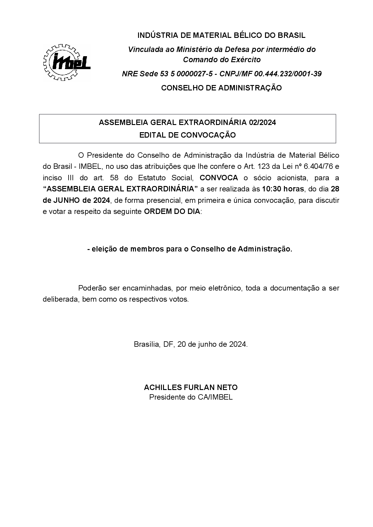 Assembleia Geral Extraordinária 02/2024